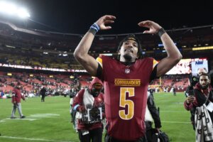 Washington Commanders quarterback Jayden Daniels.