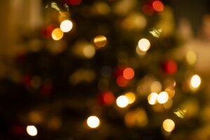 Blurry,Christmas,Tree,Lights,Background,,Bright,Twinkly,Golden,Red,Bokeh