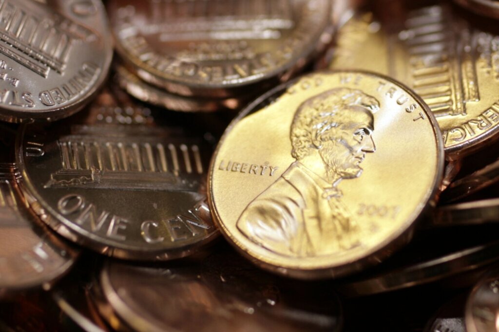 Freshly made pennies