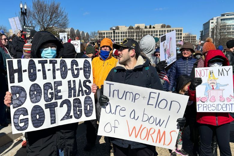 Doge go dc presidents day protest