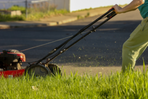 Man mowing the lawn