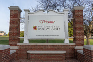 Welcome Sign for University of Maryland