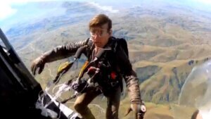 "Mission Impossible" helps Tom Cruise earn most burning parachute jumps Guinness World Record