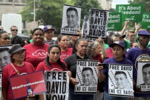 Protesters with signs