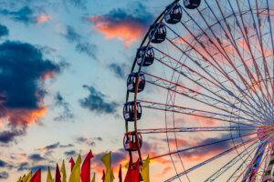 Wisconsin State Fair sunset and ferris wheel