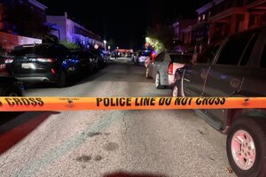 Baltimore police at the scene of the shooting