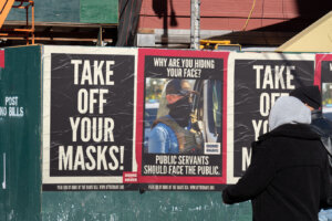 Mock billboard signs of posters being displayed around the District