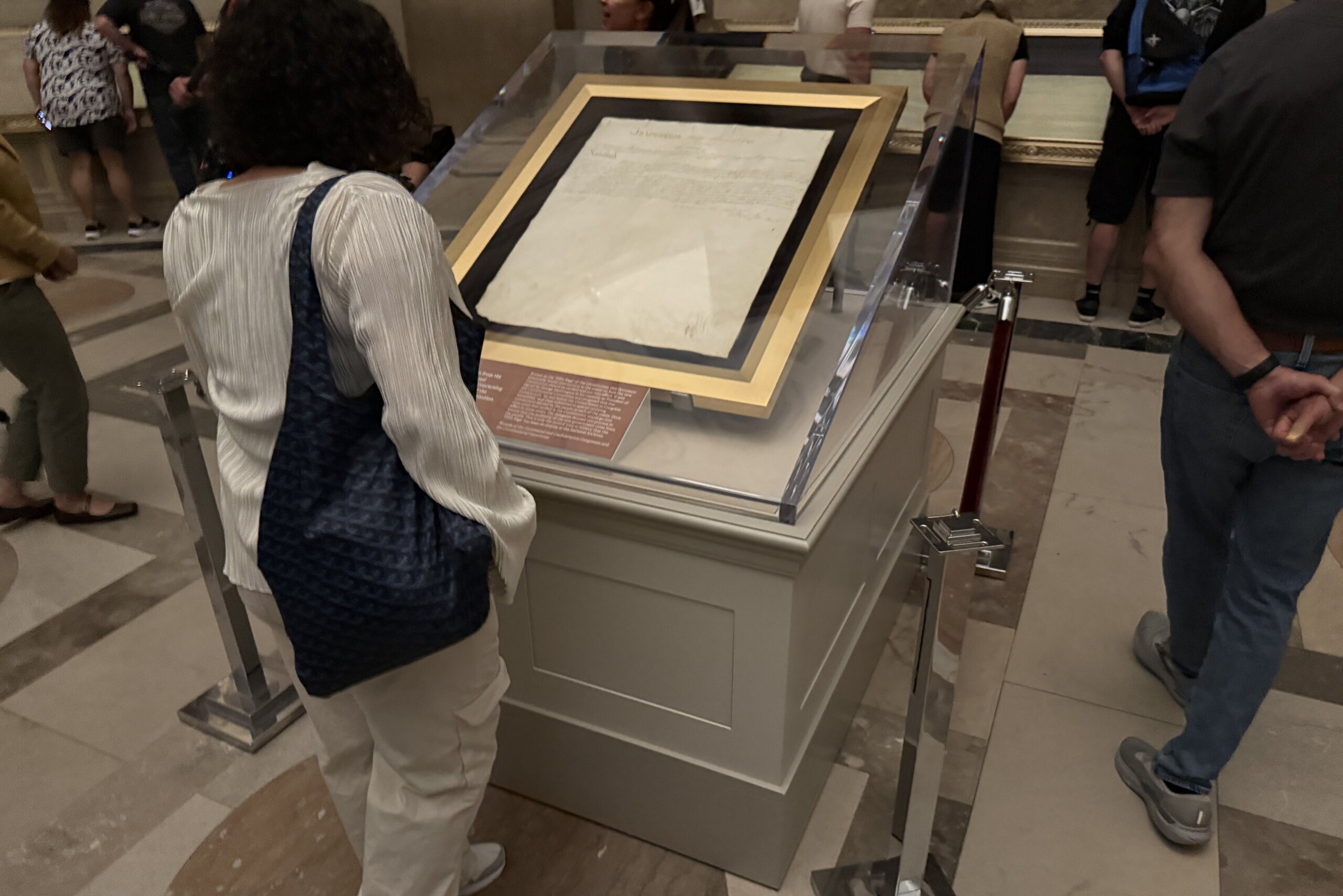 Constitution on display at the National Archives