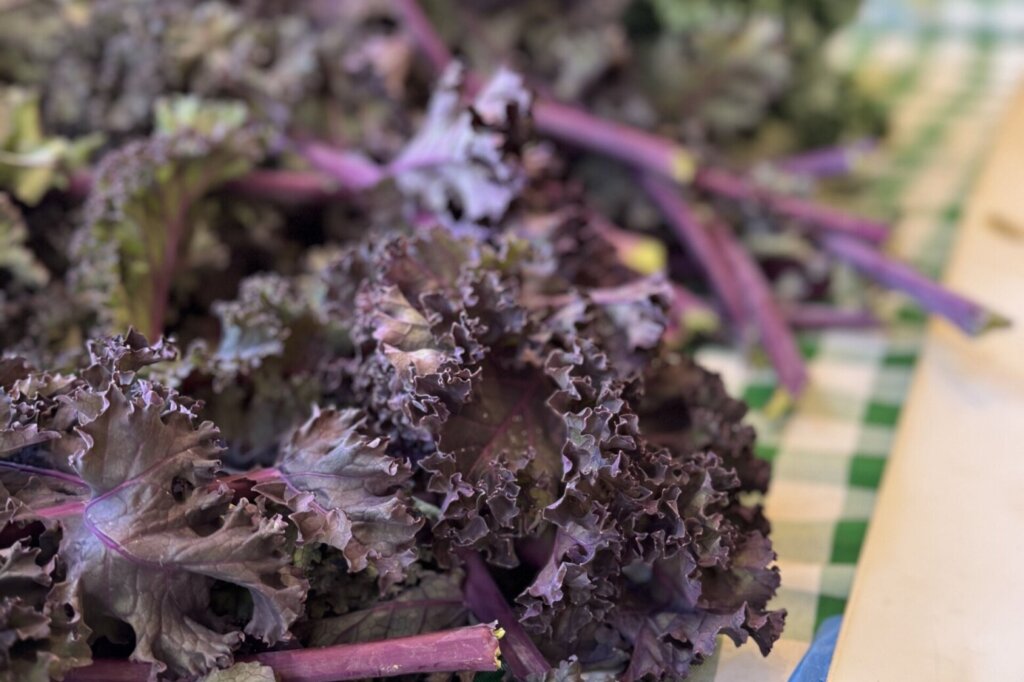 Greens on a table
