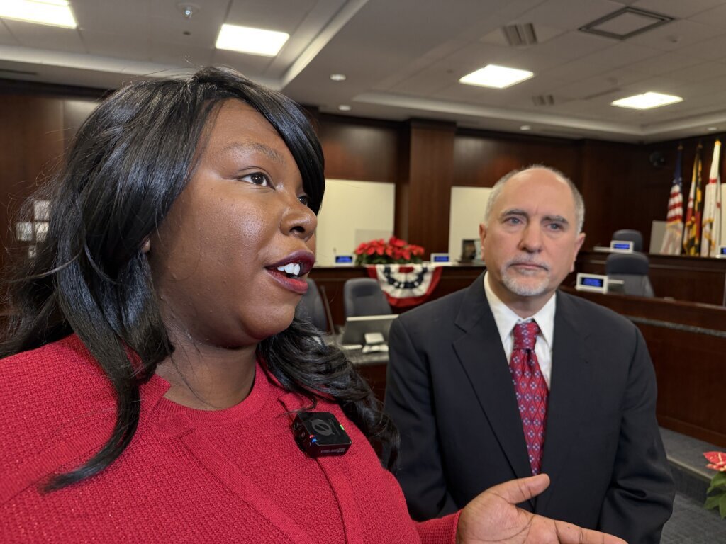 Prince George’s County Council Chair Krystal Oriadha and Eric Olson