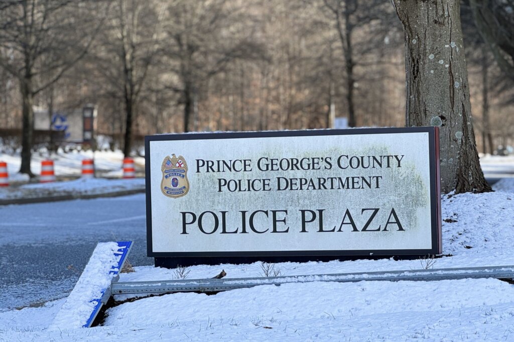 Prince George's County Police Department Police Plaza sign