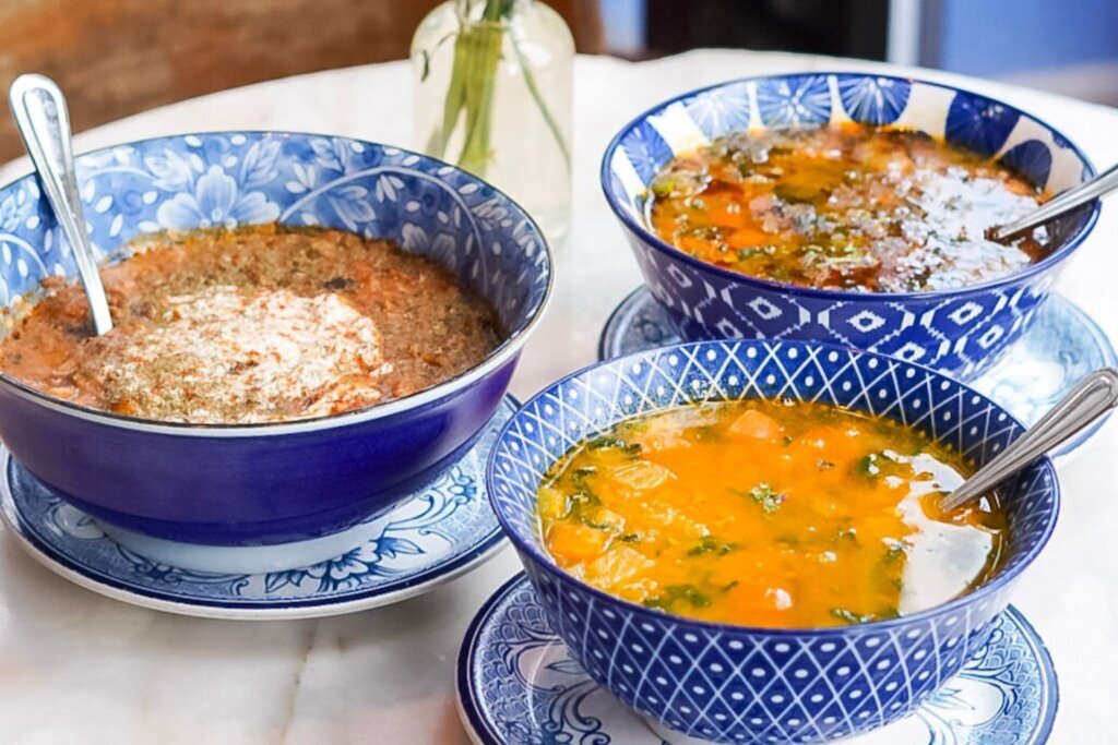 Aush, nask and chicken soups at Lapis