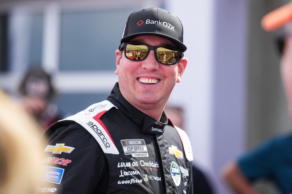 FILE - Kyle Busch smiles prior to a NASCAR Cup Series auto race at Charlotte Motor Speedway, Sunday, Oct. 5, 2025, in Concord, N.C. (AP Photo/Matt Kelley, File)

&nbsp;