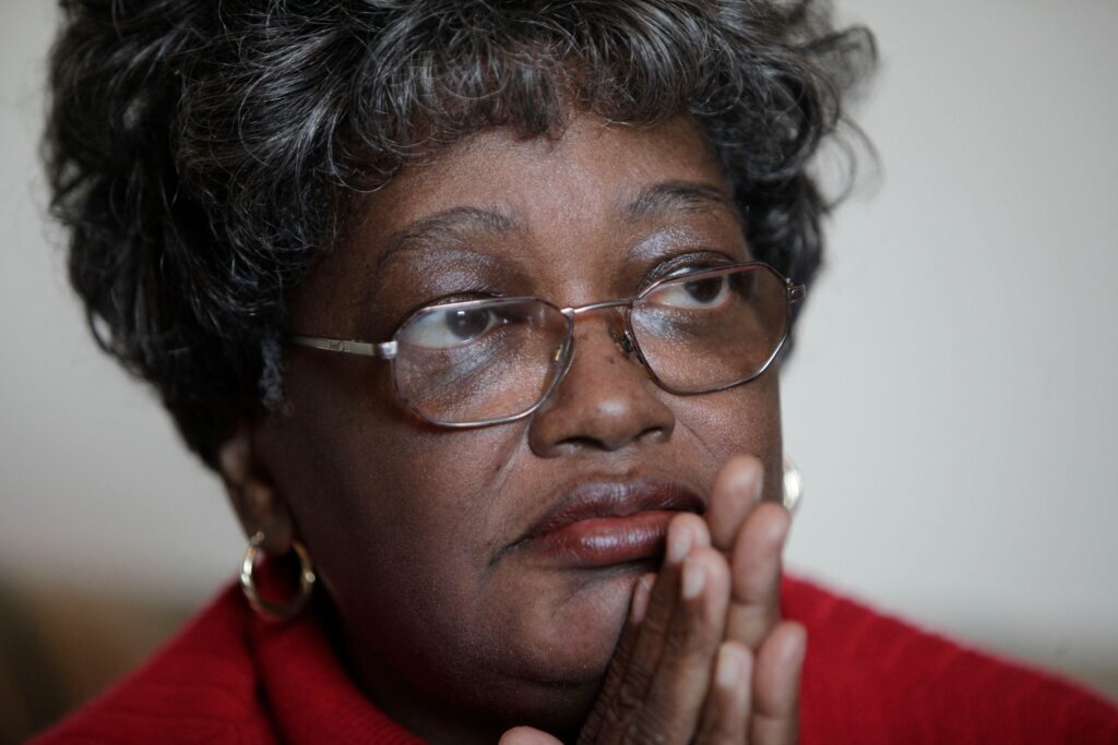 Claudette Colvin sits for a portrait, Feb. 5, 2009 in New York. Colvin, whose 1955 arrest for refusing to give up her seat on a segregated Montgomery bus helped spark the modern civil rights movement, has died. She was 86. (AP Photo/Julie Jacobson, File)

&nbsp;