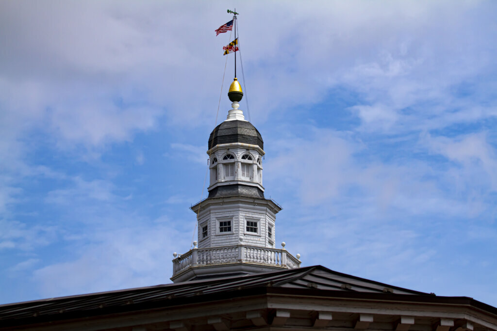 Bug eye view of Maryland State house in Annapolis