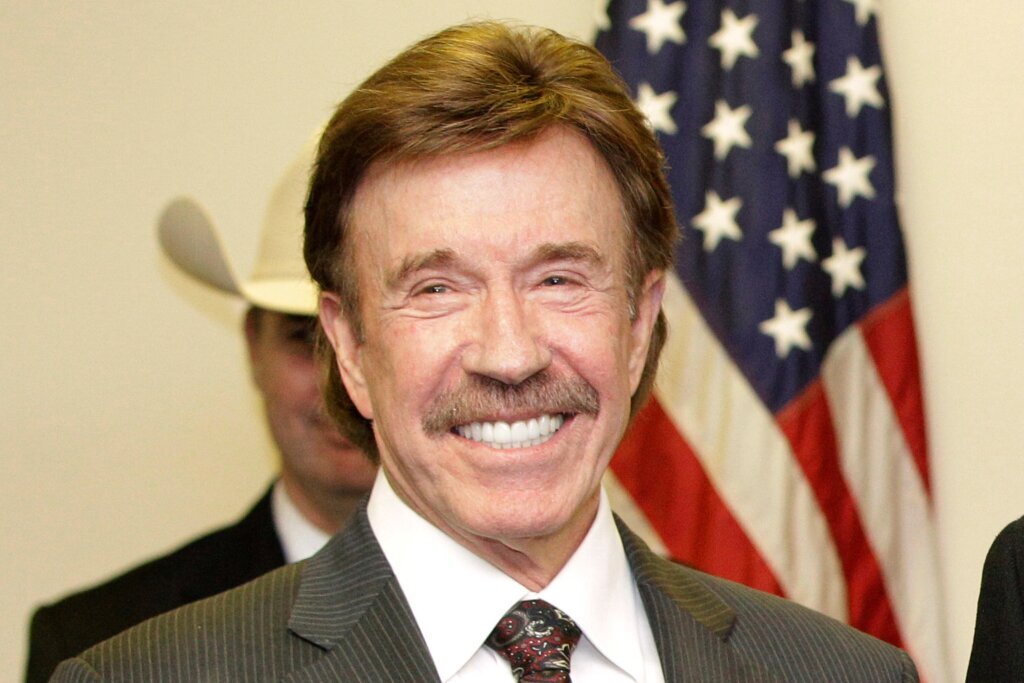 Chuck Norris appears at a ceremony in Garland, Texas on Dec. 2, 2010. (AP Photo/Tony Gutierrez, File)

&nbsp;