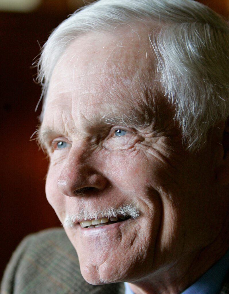 Ted Turner smiles during an interview with the Associated Press, Feb. 7, 2008, in Omaha, Neb. Ted Turner, a brash and outspoken television pioneer who raced yachts, owned huge chunks of the American West and transformed the news business by launching CNN in 1980, has died at age 87. (AP Photo/Nati Harnik, File)

&nbsp;