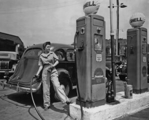Woman At A Gas Station