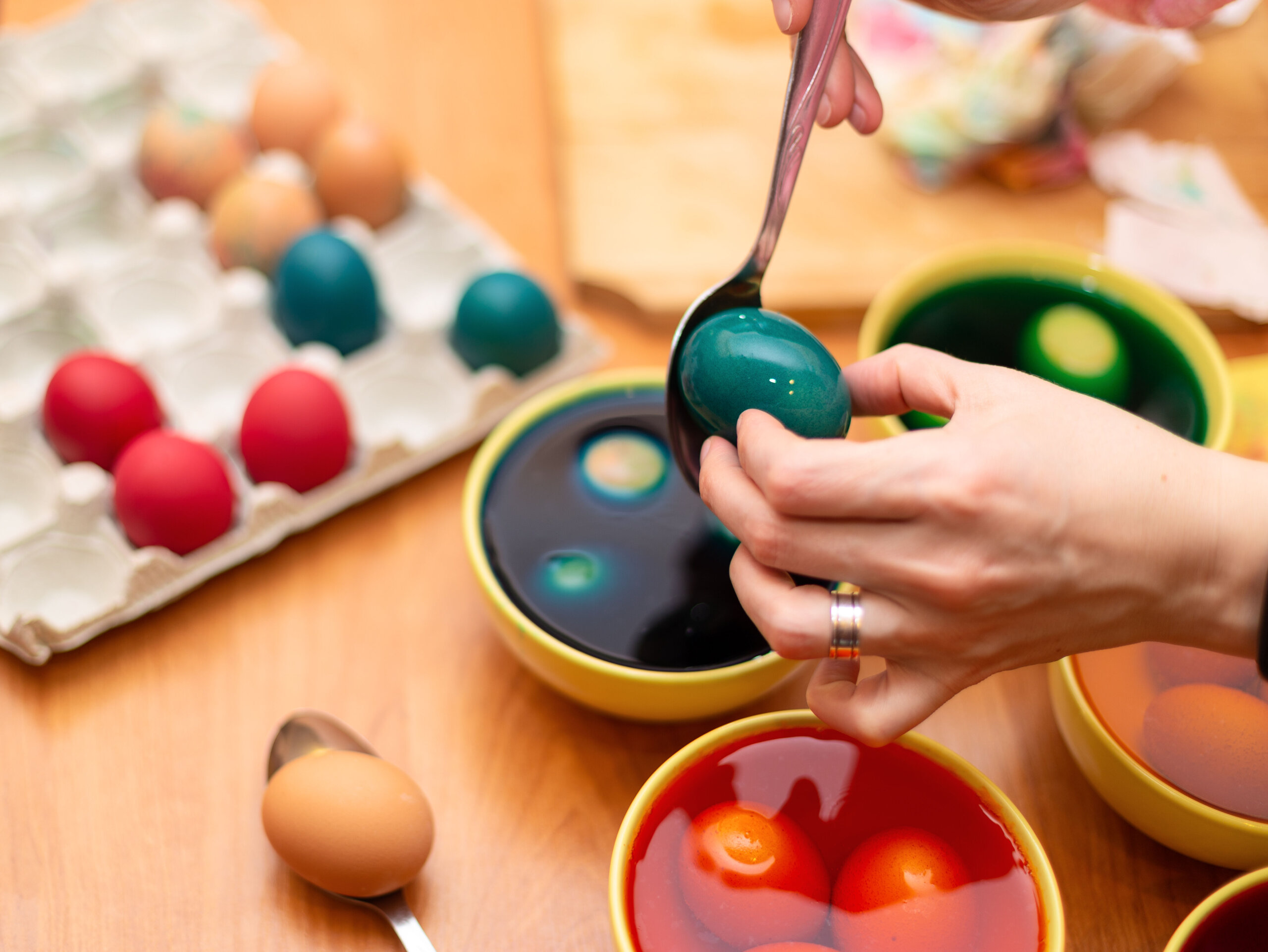 Easter Egg dying process