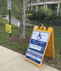 Curbside Voting Sign