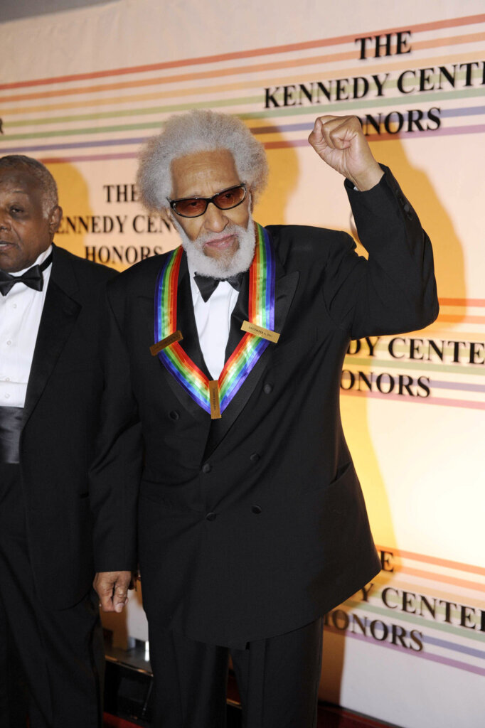 Kennedy Center Honoree Sonny Rollins arrives at the Kennedy Center for the Preforming Arts for the gala performance for the Kennedy Center Honorees on Sunday, Dec. 4, 2011 in Washington. Rollins, the tenor saxophonist and restless genius whose bold, distinctive tone and constant experimentation kept him on the cutting edge of jazz for more than 50 years, died Monday at age 95. (AP Photo/Kevin Wolf)