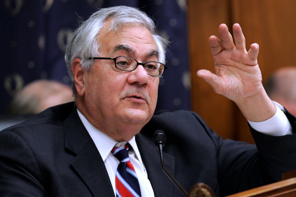 FILE - House Financial Services Committee Chairman Rep. Barney Frank, D-Mass. speaks during a markup of legislation on Capitol Hill in Washington, Oct. 20, 2009. (AP Photo/Susan Walsh, File)

&nbsp;