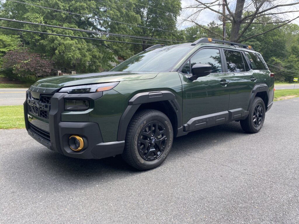 Outback Wilderness gets a blocky, in-your-face design that dials up existing Subaru themes while also “borrowing” other off-road-focused aesthetics. (WTOP/John Aaron)