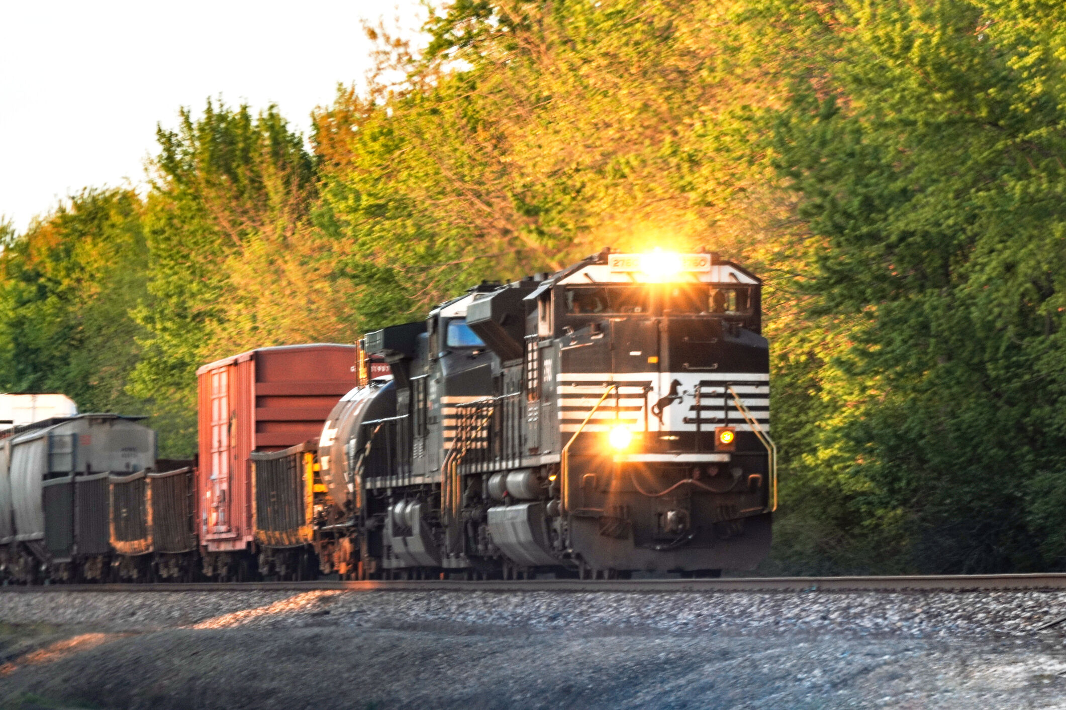 A Norfolk Southern (NS) freight train