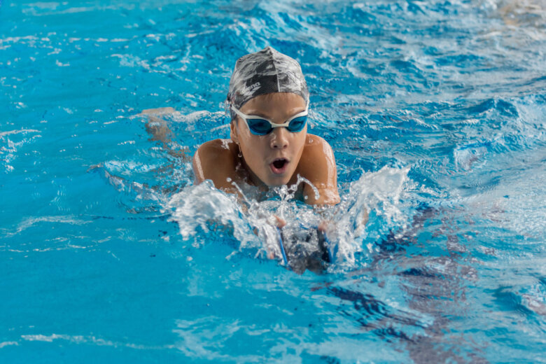 Boy swimming