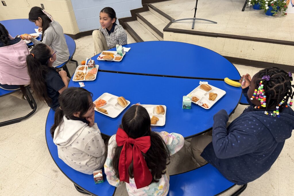 Prince George's County students enjoying lunch