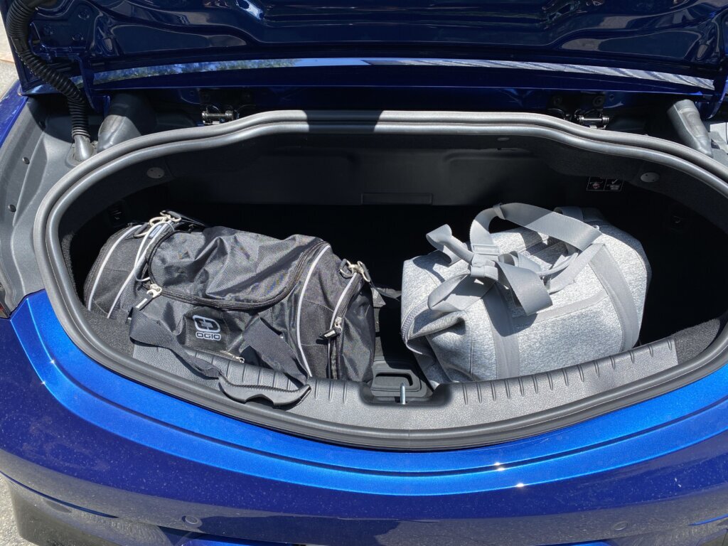 Because of the convertible top’s storage area, the trunk is on the smaller side. But it was perfect for carrying two duffel bags for my weekend getaway with my wife into the Shenandoah Valley. (WTOP/John Aaron)