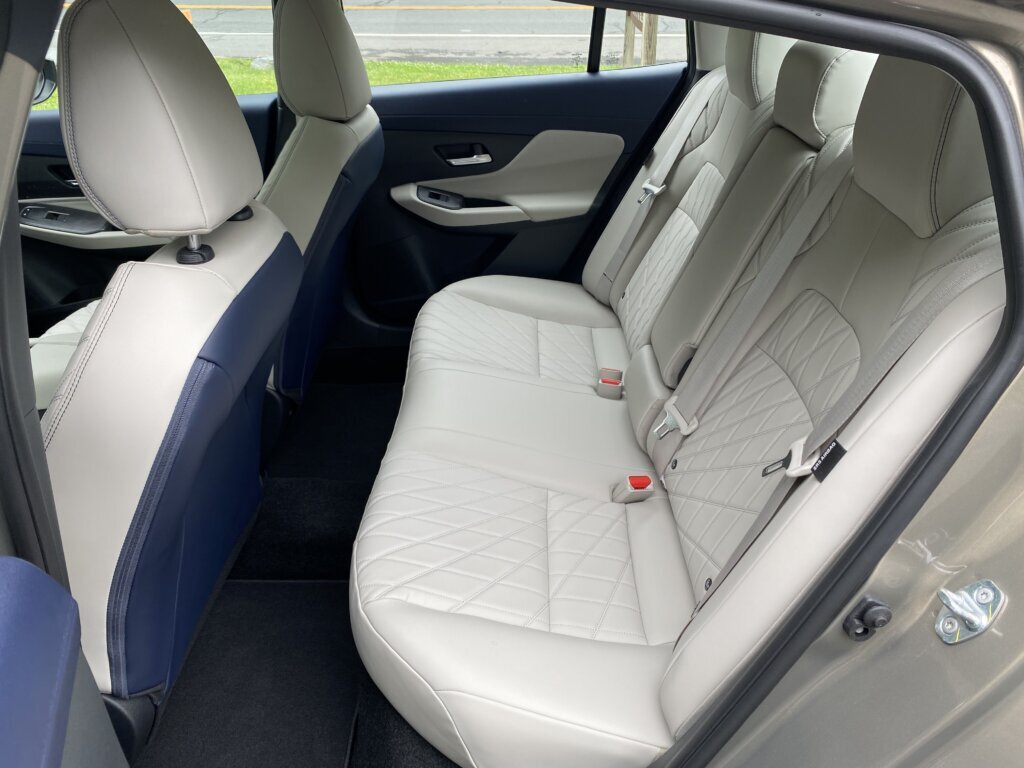 The back seat offers plenty of space for kids. (WTOP/John Aaron)