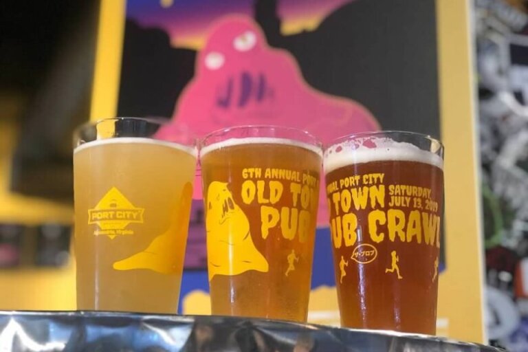 Glasses from the Old Town Pub Crawl