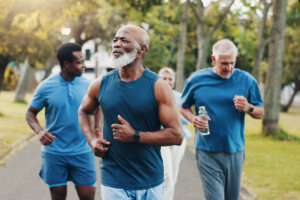 People running outside