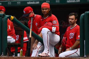 CJ Abrams (5) of the Washington Nationals waits to bat