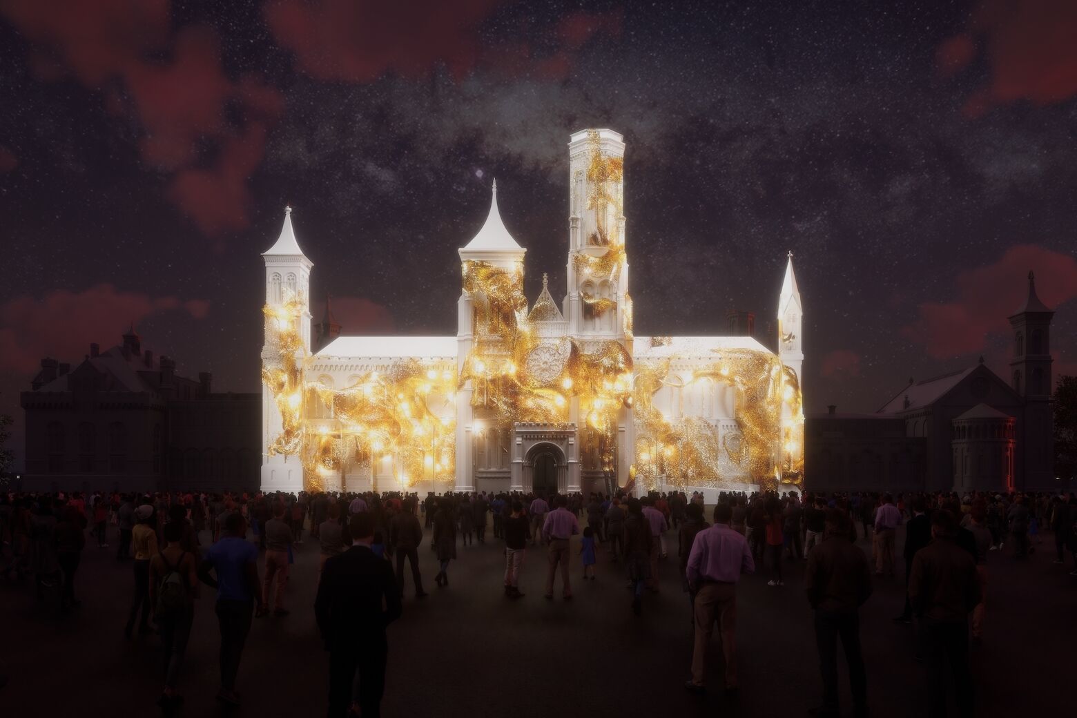 "Smithsonian Dreams" by Refik Anadol on the National Mall