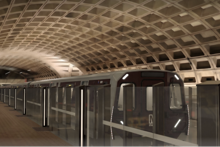 Platform doors and barriers rendering metro