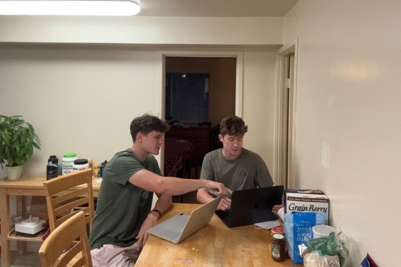 Arlington students working on their laptops