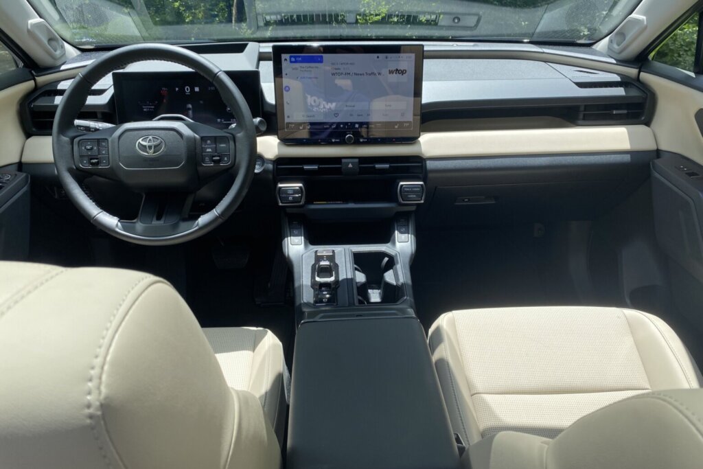 Key functions such as heated seat controls live on the touch screen, whereas physical buttons would have been more convenient.
