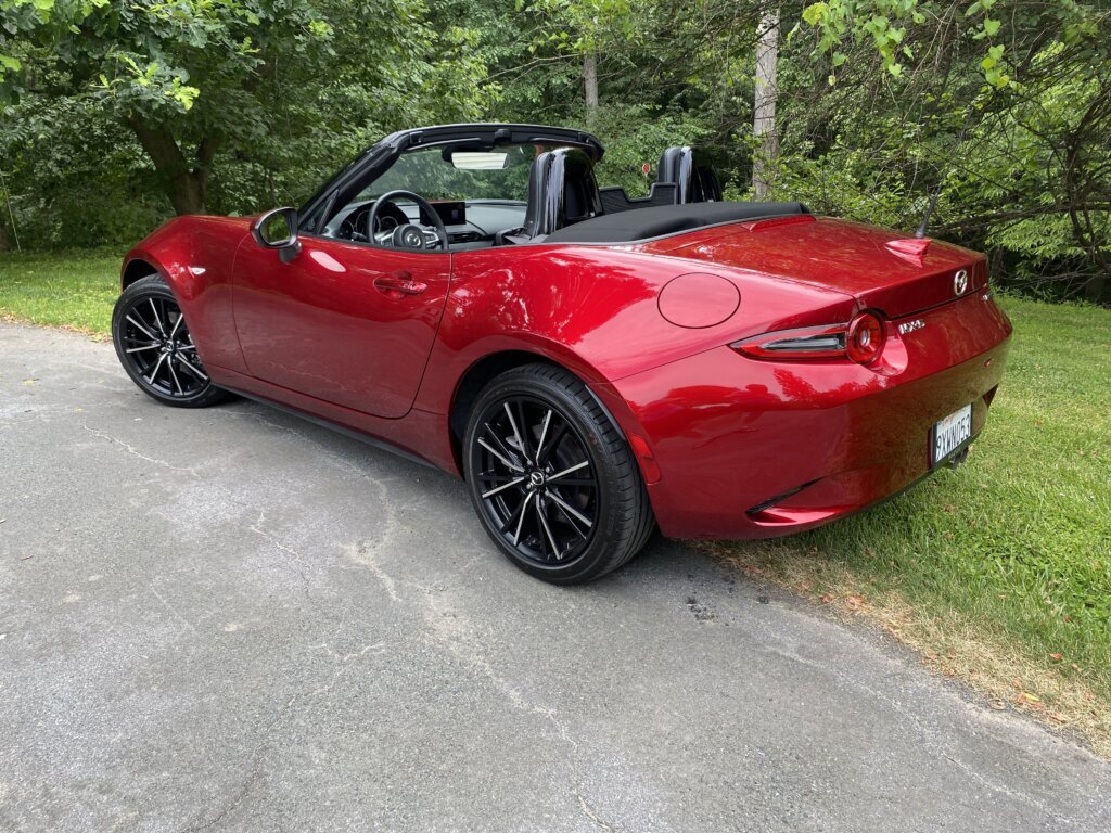 Mazda even stylishly carries the body color through to the top of the interior door panels. (WTOP/John Aaron)