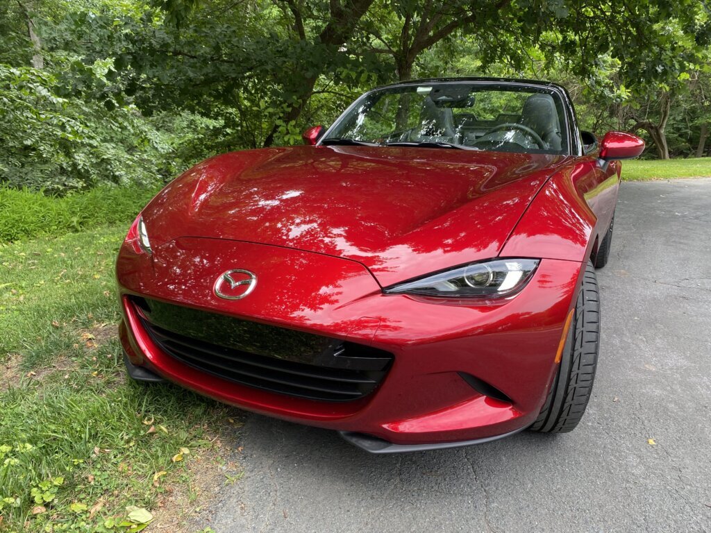 This high-end Grand Touring model looks fantastic in Mazda’s signature Soul Crystal Red Metallic. (WTOP/John Aaron)