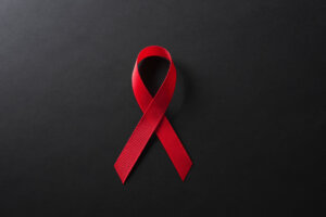 A red HIV/AIDS ribbon