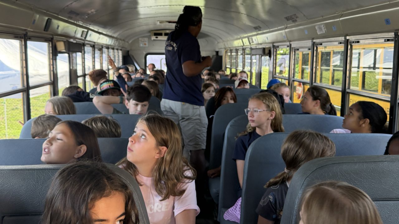 Kids on a school bus