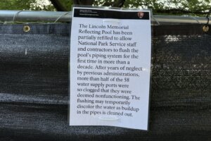 Reflecting pool sign