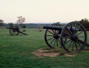 Cannons at Manassas National Battlefield Park, site of the first and second Civil War Battles of Bul